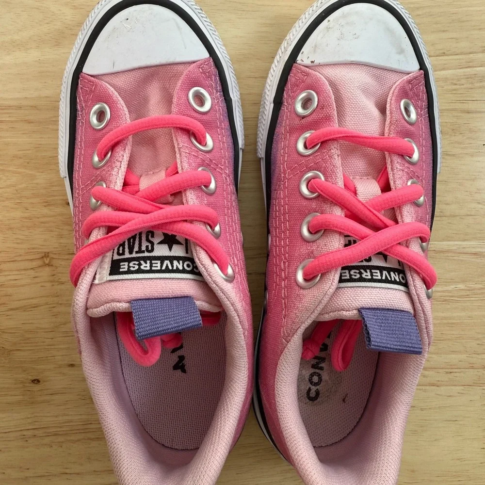 Converse All-Star Skate Sneakers‎ Girls Pink Canvas Lace-Up Low Top Classic - 12